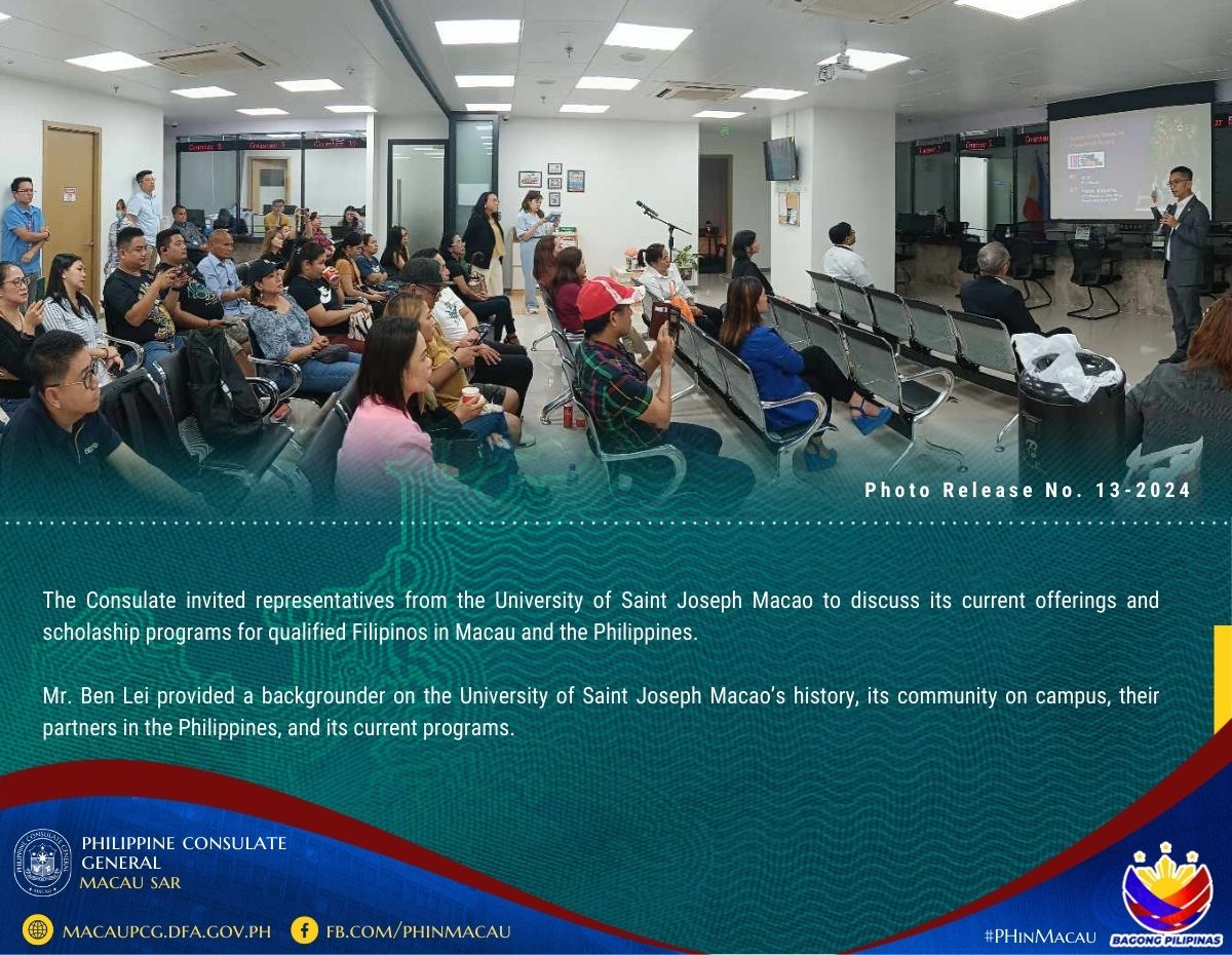 2. Photo Release No.13 2024 PCG Macau SAR Conducts 1st Quarter Filipino Community Leaders Meeting