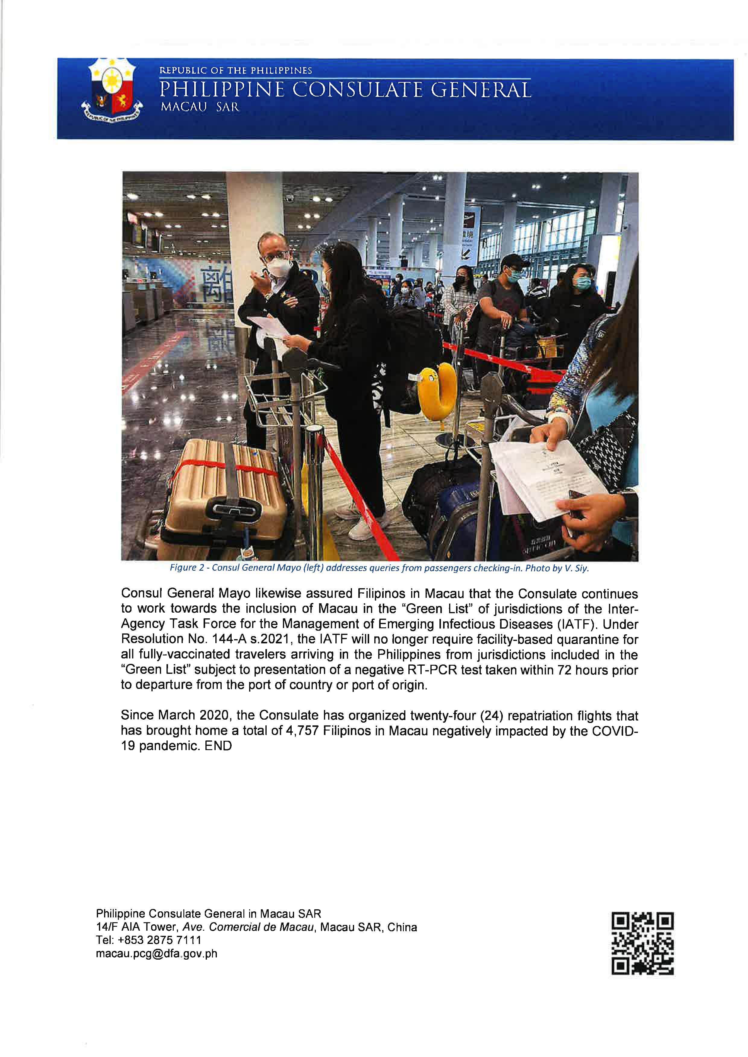Press Release No. 15 2021 Consulate Conducts 24th Repatriation Flight from Macau Page 2