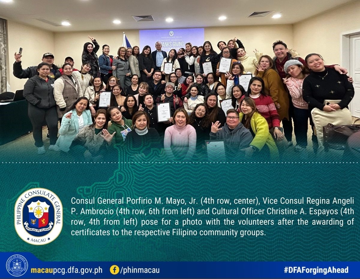 2 Photo Release No. 04 2024 Philippine Consul General Hosts Filipino Community Volunteers Thanksgiving Celebratio 