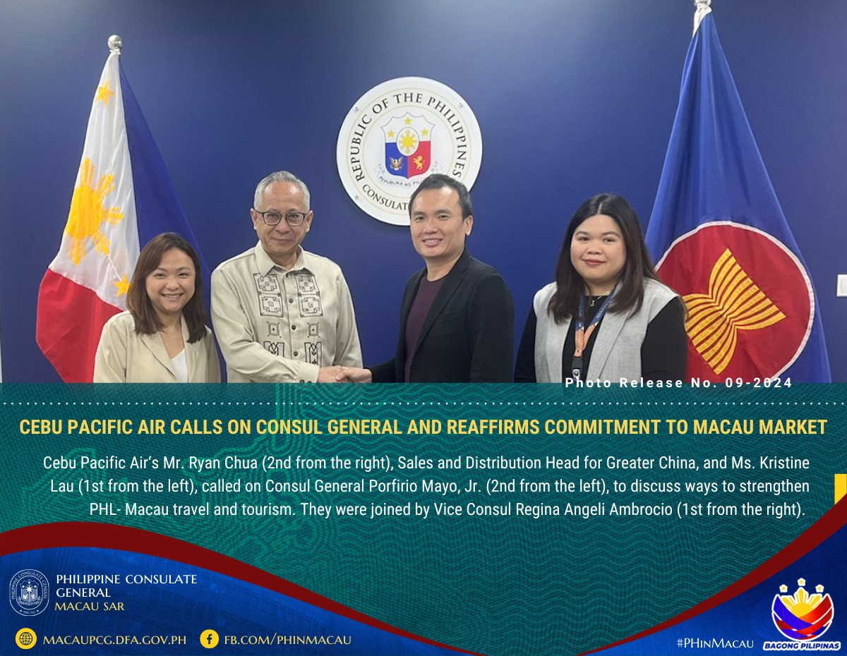 Photo Release 09 2024 Cebu Pacific Air Calls on Consul General And Reaffirms Commitment to Macau Market 