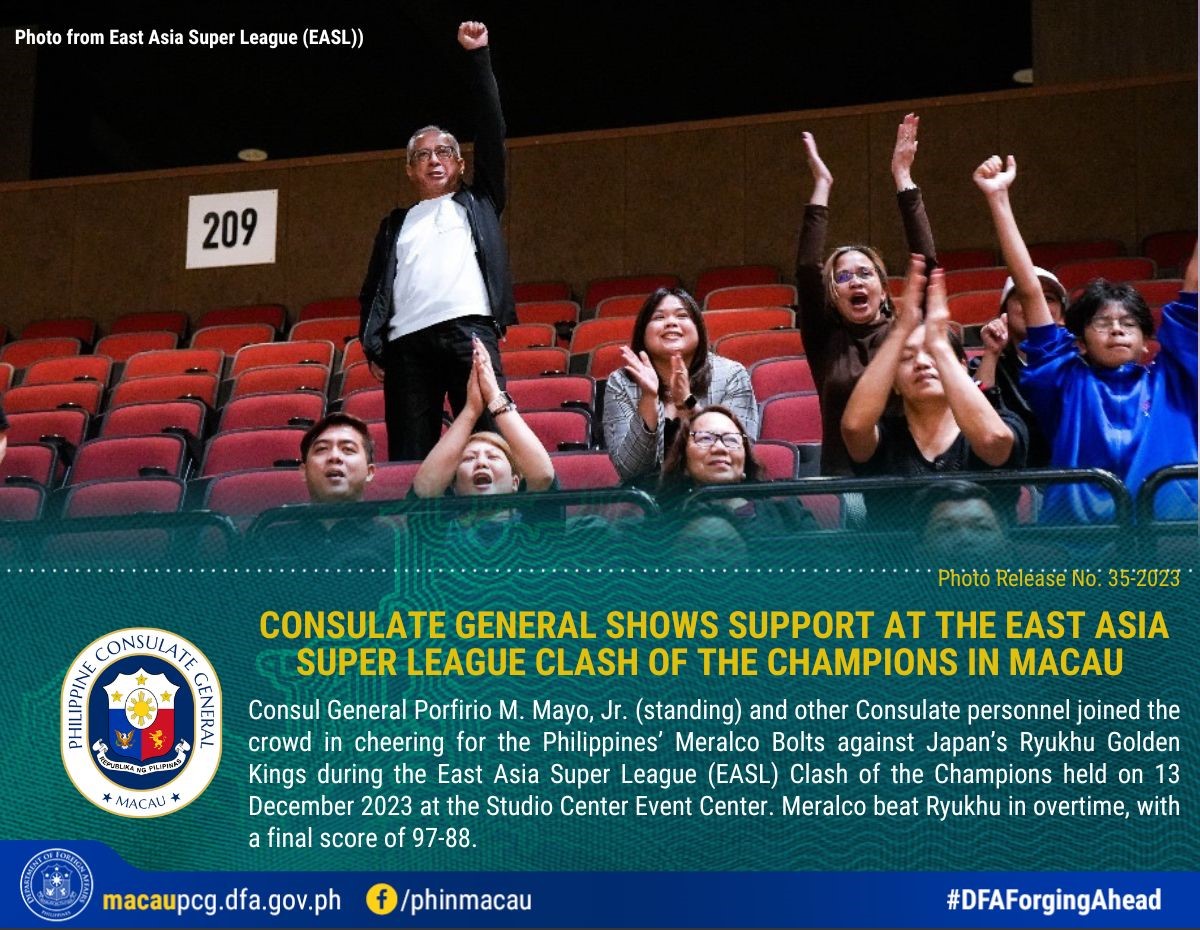 Photo Release No. 35 2023 Consulate General Shows Support At The East Asia Super League Clash Of The Champions In Macaujpg